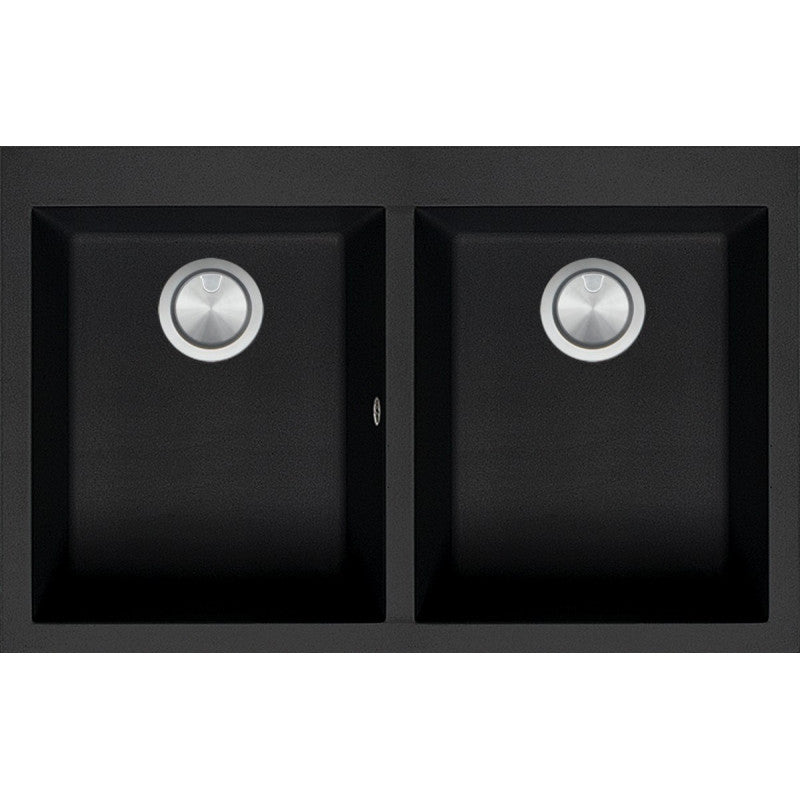 Kitchen sink square Soul 79×50 cm black