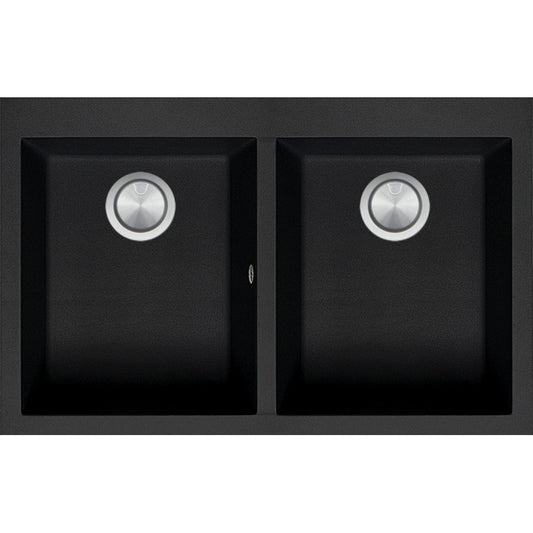 Kitchen sink square Soul 79×50 cm black