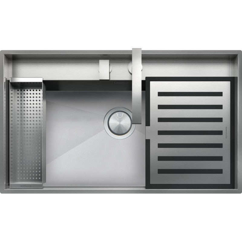 Kitchen sink square Lab 86 ×51 cm steel sink Kit