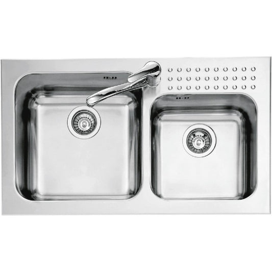 Kitchen sink square Select Plus 86×50 cm steel sink 3