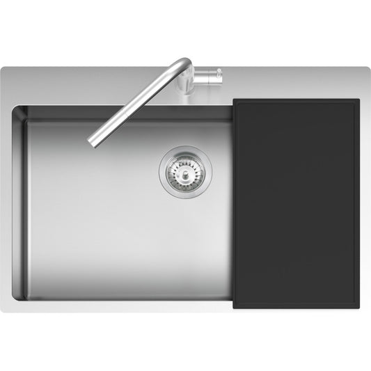 Kitchen sink square B_Smart Set 76x50.5 cm with radius "10"