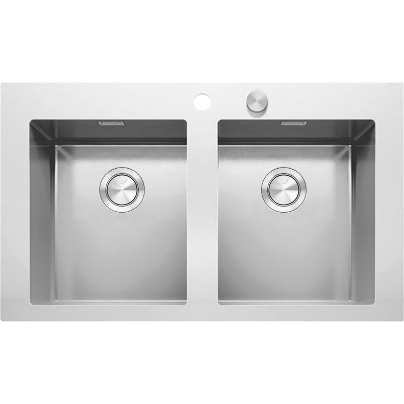 Kitchen sink square Mood 86 × 51 cm 2 bowls