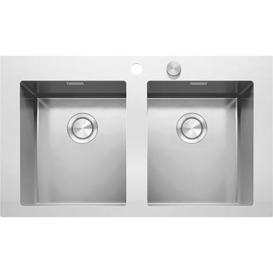 Kitchen sink square Mood 86 × 51 cm 2 bowls